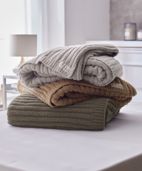 もちもちホイップブランケット｜ストライプ│ダブル【furry doudou