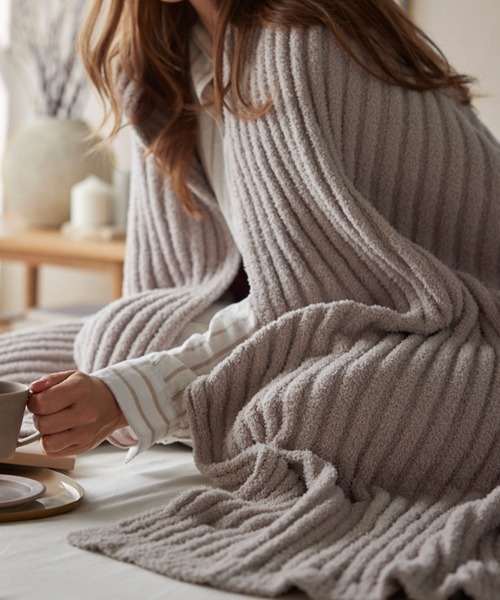 もちもちホイップブランケット｜ストライプ│ダブル【furry doudou