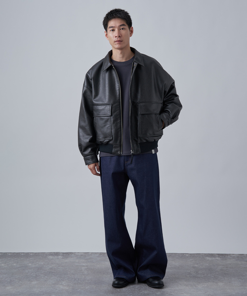 B.C STOCK（ベーセーストック）の「フェイクレザー A-2 ブルゾン（ブルゾン・メンズ・ブラック/キャメル/ブラウン・LARGE/MEDIUM）」の19枚目の写真