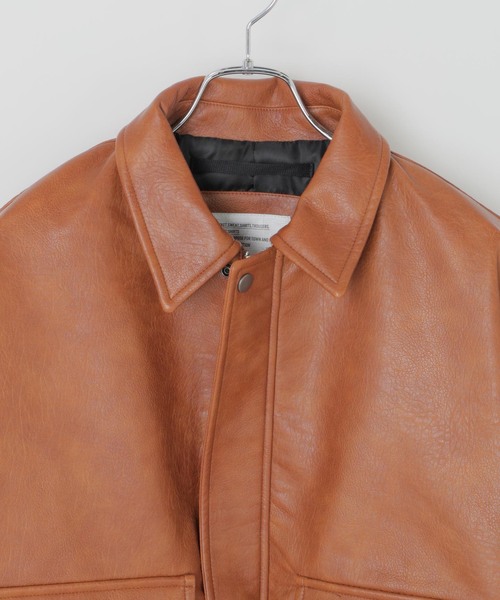 B.C STOCK（ベーセーストック）の「フェイクレザー A-2 ブルゾン（ブルゾン・メンズ・ブラック/キャメル/ブラウン・LARGE/MEDIUM）」の12枚目の写真