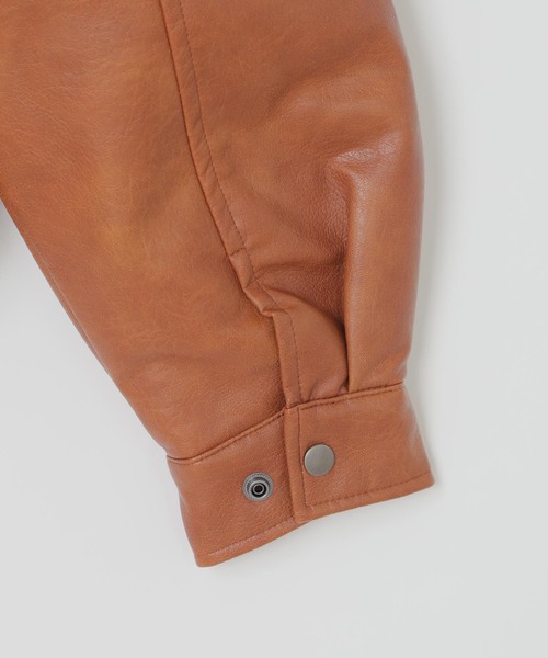 B.C STOCK（ベーセーストック）の「フェイクレザー A-2 ブルゾン（ブルゾン・メンズ・ブラック/キャメル/ブラウン・LARGE/MEDIUM）」の17枚目の写真