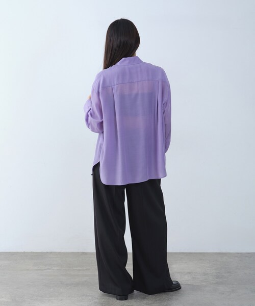 CODE A（コードエー）の「oversize float shirts（シャツ/ブラウス・レディース・オフホワイト/ブラウン系その他/パープル・00）」の12枚目の写真