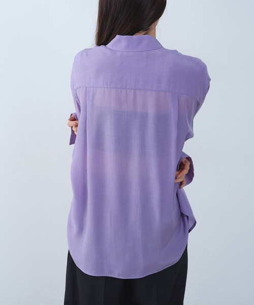 CODE A（コードエー）の「oversize float shirts（シャツ/ブラウス・レディース・オフホワイト/ブラウン系その他/パープル・00）」の13枚目の写真