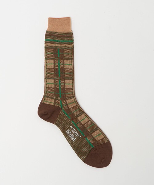 ANTIPAST（アンティパスト）の「＜ANTIPAST＞タータンチェック ソックス（ソックス/靴下・メンズ・ブラック/ワイン/ターコイズブルー系/ダークブラウン・FREE）」の2枚目の写真