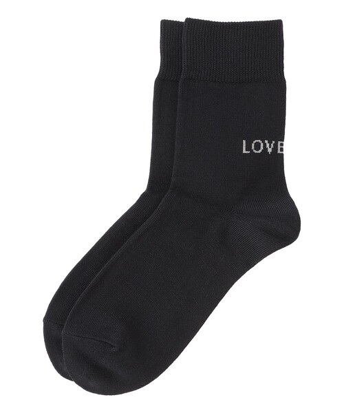 Tabio（タビオ）の「25AW EXCLUSIVE!!【Tabio/タビオ】「LOVELESS」ロゴソックス メンズ（ソックス/靴下・メンズ・ブラック/ホワイト・FREE）」の3枚目の写真