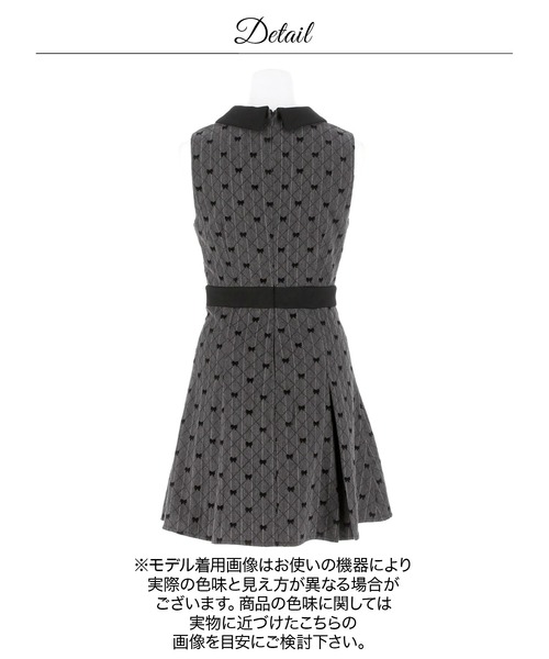 DAZZY(デイジー)の「襟付きジャガードリボンフロントジップAラインミニドレス(ドレス・レディース・ダークグレー・M/S/XS)」の15枚目の写真