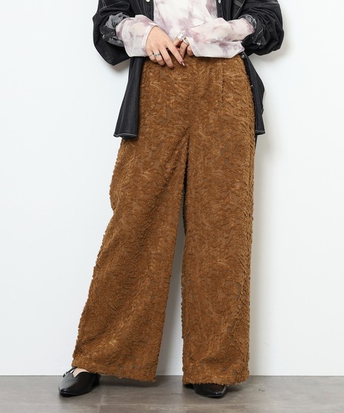 EGLANTINE(エグランティーヌ)の「EGLANTINE ジャガードパンツ(その他パンツ・レディース・ブラック/アイボリー/ブラウン・38)」の3枚目の写真