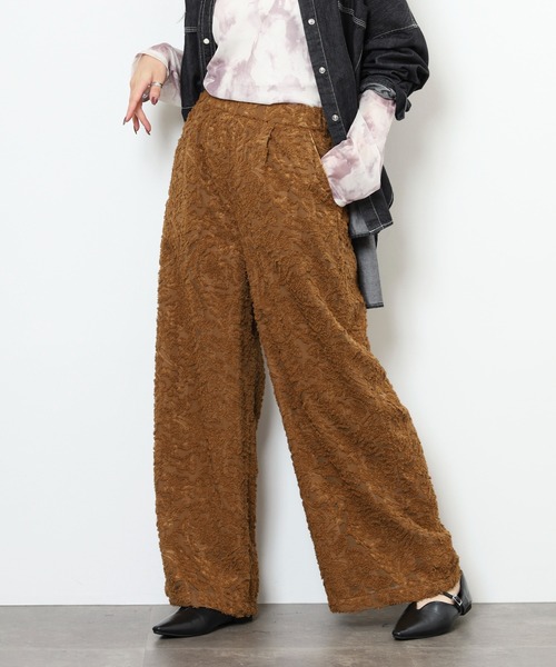 EGLANTINE(エグランティーヌ)の「EGLANTINE ジャガードパンツ(その他パンツ・レディース・ブラック/アイボリー/ブラウン・38)」の5枚目の写真