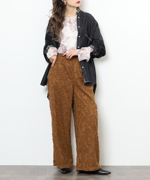 EGLANTINE(エグランティーヌ)の「EGLANTINE ジャガードパンツ(その他パンツ・レディース・ブラック/アイボリー/ブラウン・38)」の8枚目の写真