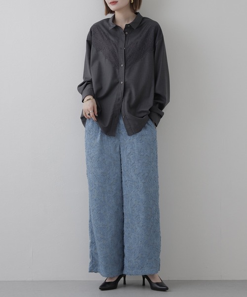 EGLANTINE(エグランティーヌ)の「EGLANTINE ジャガードパンツ(その他パンツ・レディース・ブラック/アイボリー/ブラウン・38)」の18枚目の写真