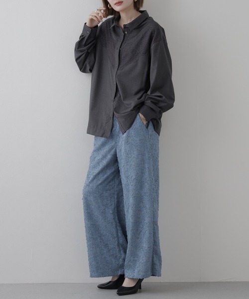 EGLANTINE(エグランティーヌ)の「EGLANTINE ジャガードパンツ(その他パンツ・レディース・ブラック/アイボリー/ブラウン・38)」の20枚目の写真