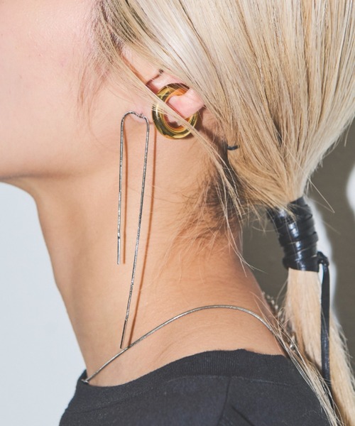 AIC.（エーアイシー）の「【再入荷】ロングチェーンピアス（ピアス（両耳用）・レディース・シルバー/ゴールド・FREE）」の7枚目の写真