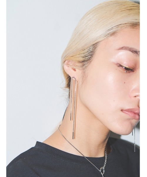 AIC.（エーアイシー）の「【再入荷】ロングチェーンピアス（ピアス（両耳用）・レディース・シルバー/ゴールド・FREE）」の9枚目の写真