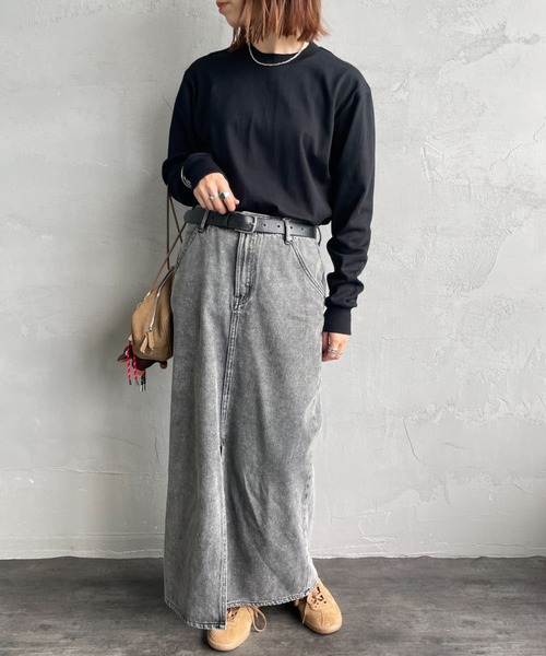 HANES（ヘインズ）の「[HANES/ヘインズ] 1P KURO クルーネックロングスリーブＴシャツ（Tシャツ/カットソー・レディース・ブラック・S/M/L/XL）」の5枚目の写真
