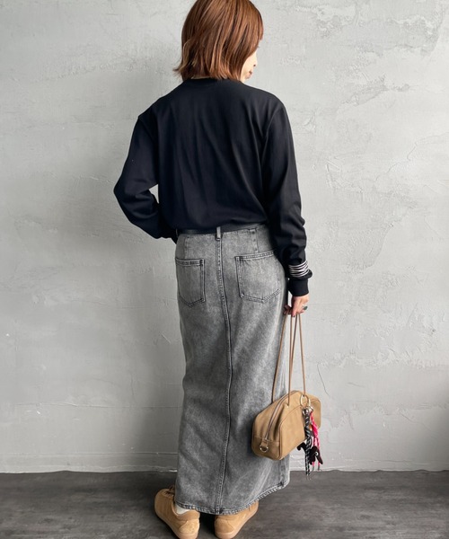 HANES（ヘインズ）の「[HANES/ヘインズ] 1P KURO クルーネックロングスリーブＴシャツ（Tシャツ/カットソー・レディース・ブラック・S/M/L/XL）」の6枚目の写真