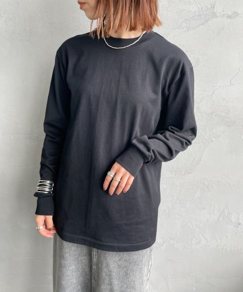 HANES（ヘインズ）の「[HANES/ヘインズ] 1P KURO クルーネックロングスリーブＴシャツ（Tシャツ/カットソー・レディース・ブラック・S/M/L/XL）」の7枚目の写真