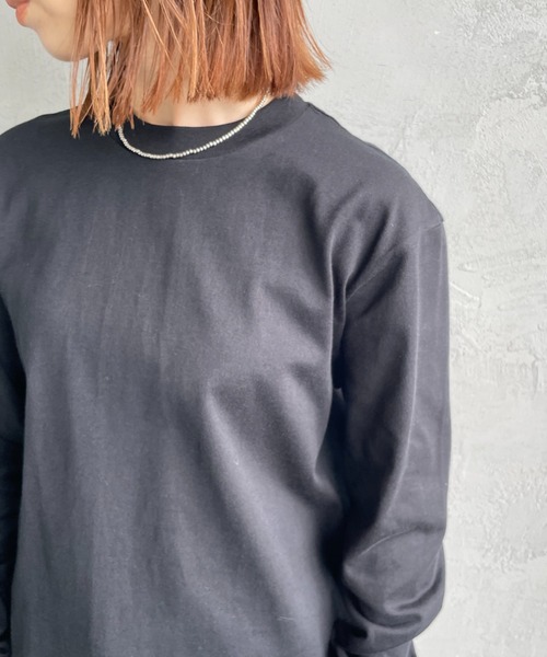 HANES（ヘインズ）の「[HANES/ヘインズ] 1P KURO クルーネックロングスリーブＴシャツ（Tシャツ/カットソー・レディース・ブラック・S/M/L/XL）」の10枚目の写真