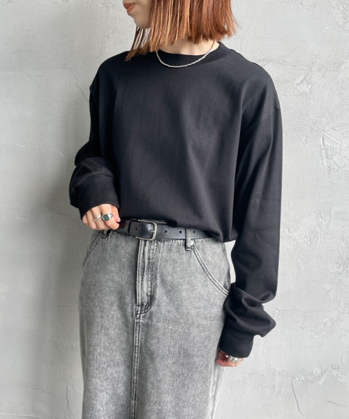 HANES/ヘインズ] 1P KURO クルーネックロングスリーブTシャツ（T