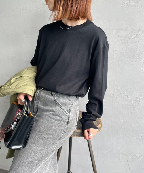 HANES/ヘインズ] 1P KURO クルーネックロングスリーブTシャツ（T