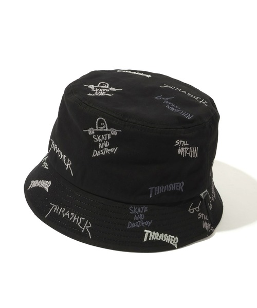 THRASHER(スラッシャー)の「【THRASHER/スラッシャー】総柄刺繍 バケットハット(ハット・メンズ・ブラック系その他2/ブラック系その他・FREE)」の2枚目の写真