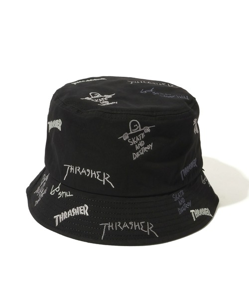 THRASHER(スラッシャー)の「【THRASHER/スラッシャー】総柄刺繍 バケットハット(ハット・メンズ・ブラック系その他2/ブラック系その他・FREE)」の6枚目の写真