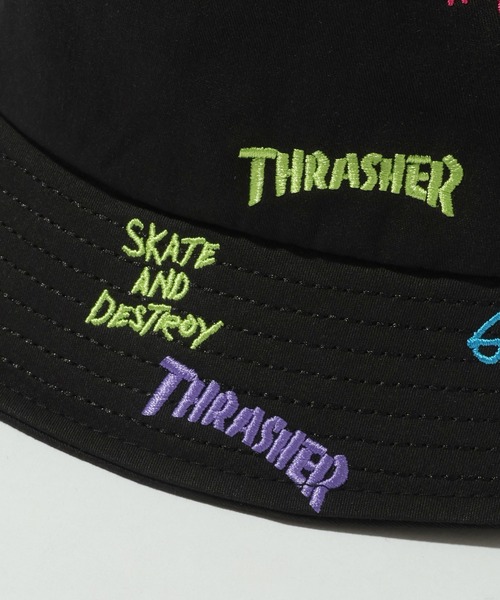 THRASHER(スラッシャー)の「【THRASHER/スラッシャー】総柄刺繍 バケットハット(ハット・メンズ・ブラック系その他2/ブラック系その他・FREE)」の3枚目の写真