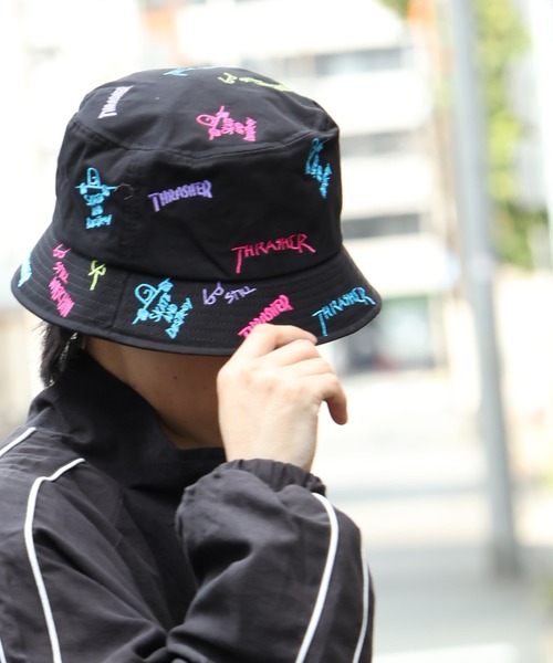 THRASHER(スラッシャー)の「【THRASHER/スラッシャー】総柄刺繍 バケットハット(ハット・メンズ・ブラック系その他2/ブラック系その他・FREE)」の9枚目の写真