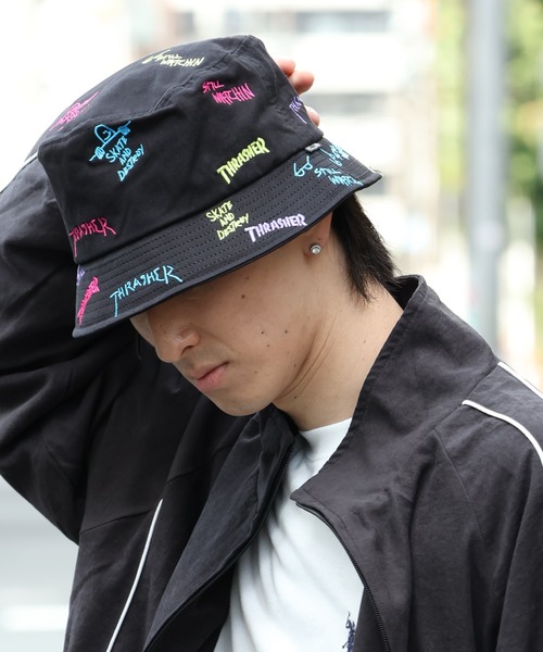 THRASHER(スラッシャー)の「【THRASHER/スラッシャー】総柄刺繍 バケットハット(ハット・メンズ・ブラック系その他2/ブラック系その他・FREE)」の11枚目の写真