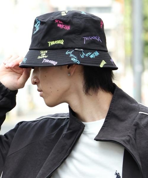 セール】【THRASHER/スラッシャー】総柄刺繍 バケットハット（ハット
