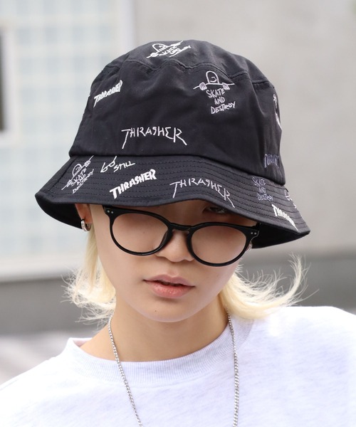 THRASHER(スラッシャー)の「【THRASHER/スラッシャー】総柄刺繍 バケットハット(ハット・メンズ・ブラック系その他2/ブラック系その他・FREE)」の13枚目の写真