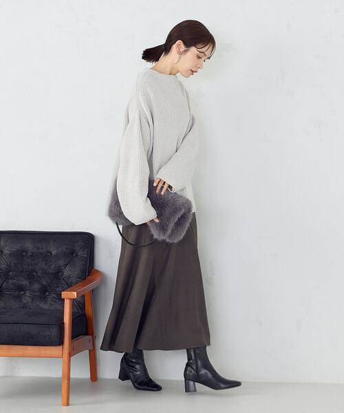 COMME CA ISM(コムサイズム)の「エスカルゴスカート(スカート・レディース・チャコール/ベージュ・MEDIUM/LARGE)」の5枚目の写真