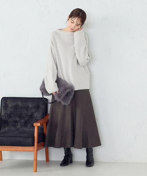 COMME CA ISM(コムサイズム)の「エスカルゴスカート(スカート・レディース・チャコール/ベージュ・MEDIUM/LARGE)」の6枚目の写真