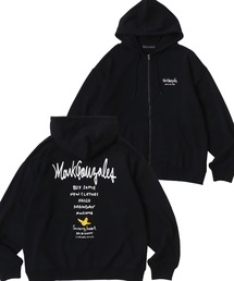 Mark Gonzales(マーク・ゴンザレス)のMARK GONZALES ARTWORK COLLECTION/マークゴンザレス 別注 裏毛 ストリート バックプリント スウェット ジップアップパーカー/長袖 トップス フルジップパーカー/レディース メンズ(パーカー)
