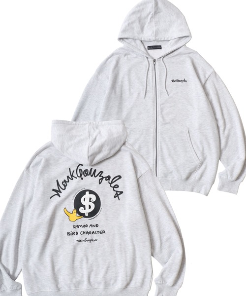 Mark Gonzales（マーク・ゴンザレス）の「MARK GONZALES ARTWORK COLLECTION/マークゴンザレス 別注 裏毛 ストリート バックプリント スウェット ジップアップパーカー/長袖 トップス フルジップパーカー/レディース メンズ（パーカー・メンズ・グレー系その他2/グレー系その他3/グレー系その他4/ブラック/グレー系その他/ブラック系その他2/アッシュグレー/グレー/ブラック系その他・M/L/XL）」の4枚目の写真