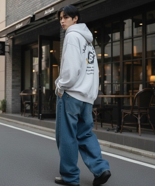 Mark Gonzales（マーク・ゴンザレス）の「MARK GONZALES ARTWORK COLLECTION/マークゴンザレス 別注 裏毛 ストリート バックプリント スウェット ジップアップパーカー/長袖 トップス フルジップパーカー/レディース メンズ（パーカー・メンズ・グレー系その他2/グレー系その他3/グレー系その他4/ブラック/グレー系その他/ブラック系その他2/アッシュグレー/グレー/ブラック系その他・M/L/XL）」の11枚目の写真