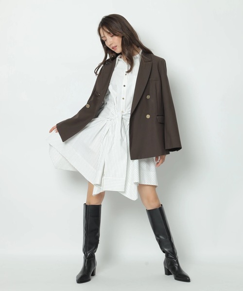 Apuweiser-riche(アプワイザーリッシェ)の「シャツレイヤードワンピース(ワンピース・レディース・ストライプ・1/2)」の9枚目の写真
