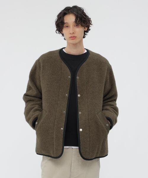 MHL.(エムエイチエル)の「SOFT WOOL FLEECE(ブルゾン・メンズ・ブラック/カーキ・LARGE/MEDIUM/SMALL)」の2枚目の写真