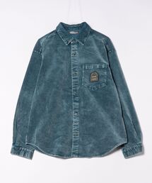 シャツ/ブラウス（ブルー・ネイビー/青色系・コーデュロイ