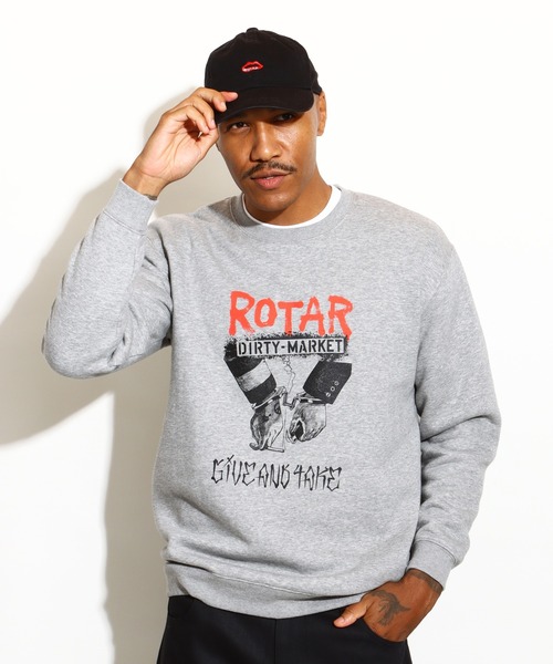 ROTAR（ローター）の「DIRTY MARKET SWEAT（スウェット・メンズ・ヘザーグレー/スミクロ/サンドベージュ・SMALL/MEDIUM/LARGE/X-LARGE）」の2枚目の写真