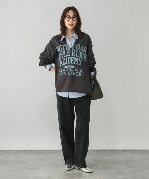 だらしない風のプリント長袖に服を着せる だらしない風のプリント長袖