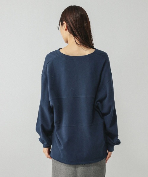 GLOBAL WORK（グローバルワーク）の「リメイク風プリントスウェット長袖/599626（Tシャツ/カットソー・レディース・ライトグレー/ダークグレー/ネイビー・FREE）」の16枚目の写真