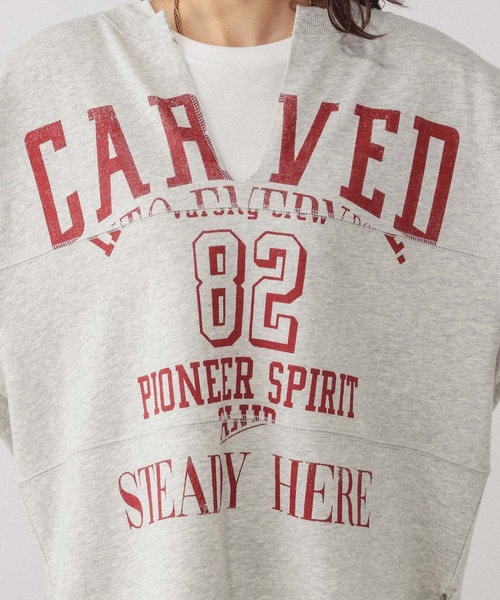 GLOBAL WORK（グローバルワーク）の「リメイク風プリントスウェット長袖/599626（Tシャツ/カットソー・レディース・ライトグレー/ダークグレー/ネイビー・FREE）」の17枚目の写真
