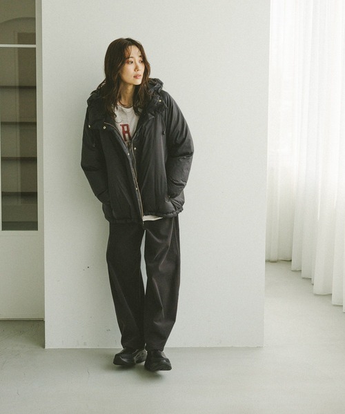 GLOBAL WORK（グローバルワーク）の「リメイク風プリントスウェット長袖/599626（Tシャツ/カットソー・レディース・ライトグレー/ダークグレー/ネイビー・FREE）」の4枚目の写真