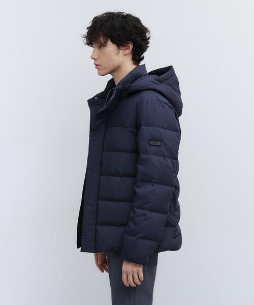   ダウンジャケット Mサイズ ダークブルー ウールフランネル ダウンジャケット / 253131 649Z（ダウンジャケット