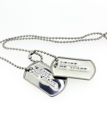 THE MILES（ザ マイルズ）の「ガレージウダガワ 1960's ミリタリードッグタグネックレス ROCK WORD SERIES No.83 ミニプレート 2枚組 「 LEAVE ME ALONE 」（ネックレス）」