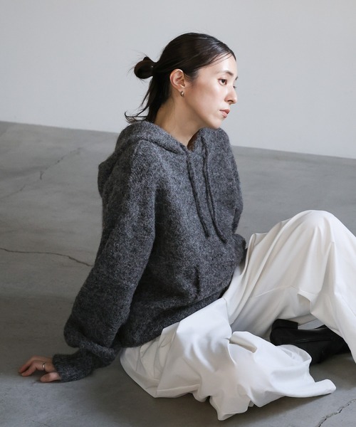 セール】ルーズフーディーニット（ニット/セーター）｜select MOCA