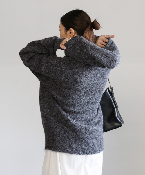 select MOCA(セレクトモカ)の「ルーズフーディーニット(ニット/セーター・レディース・ベージュ/ブラウン/チャコールグレー・FREE)」の16枚目の写真