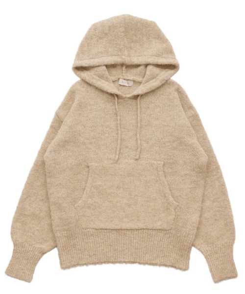 select MOCA(セレクトモカ)の「ルーズフーディーニット(ニット/セーター・レディース・ベージュ/ブラウン/チャコールグレー・FREE)」の6枚目の写真