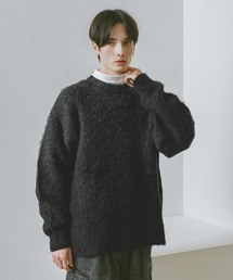 グラデーション/ブークレ起毛クルーネックニット