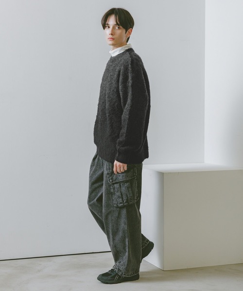 RAGEBLUE（レイジブルー）の「グラデーション/ブークレ起毛クルーネックニット（ニット/セーター・メンズ・ブラウン/ブルー/グレー/ブラック/その他4/グリーン・MEDIUM/LARGE）」の22枚目の写真